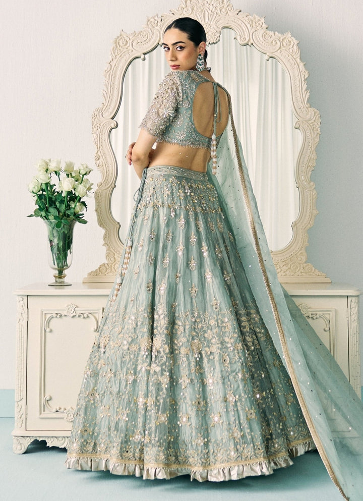 Pastel Green Tissue Lehenga Set Sanya Gulati - Fabilicious Fashion