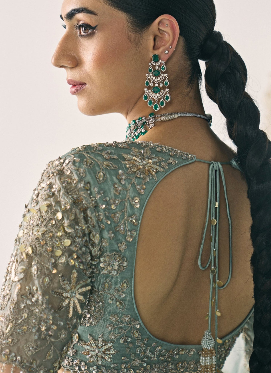 Pastel Green Tissue Lehenga Set Sanya Gulati - Fabilicious Fashion