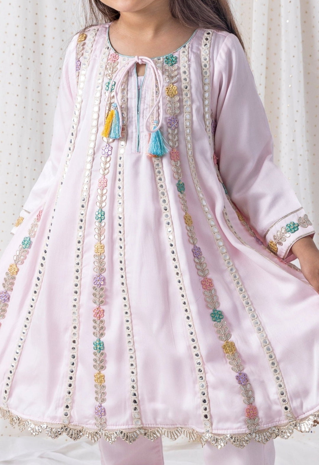 Pastel Pink Cotton Kurta Pants Set Chotibuti - Fabilicious Fashion
