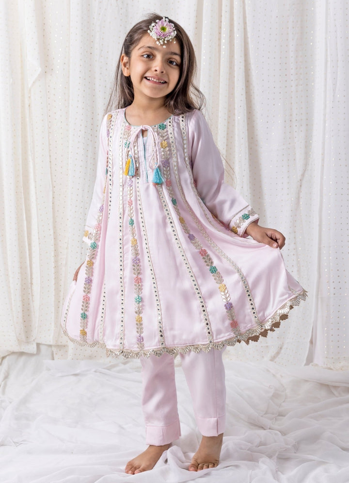 Pastel Pink Cotton Kurta Pants Set Chotibuti - Fabilicious Fashion