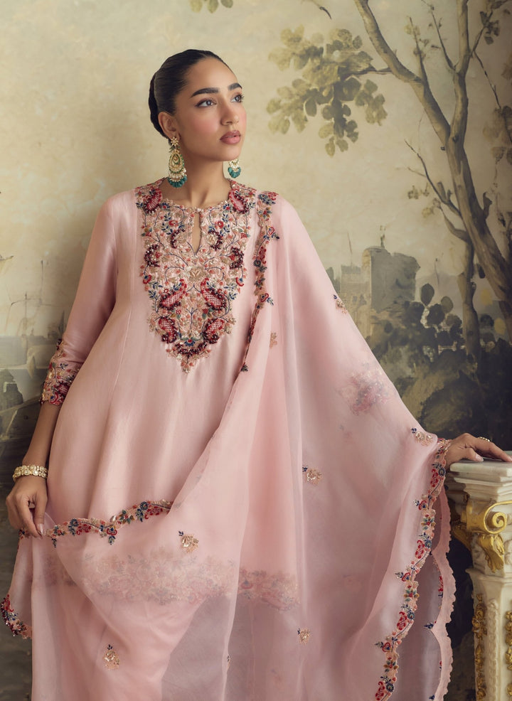 Prisho Pastel Pink Dupion Silk Kurta Dhoti SetFabilicious Fashion