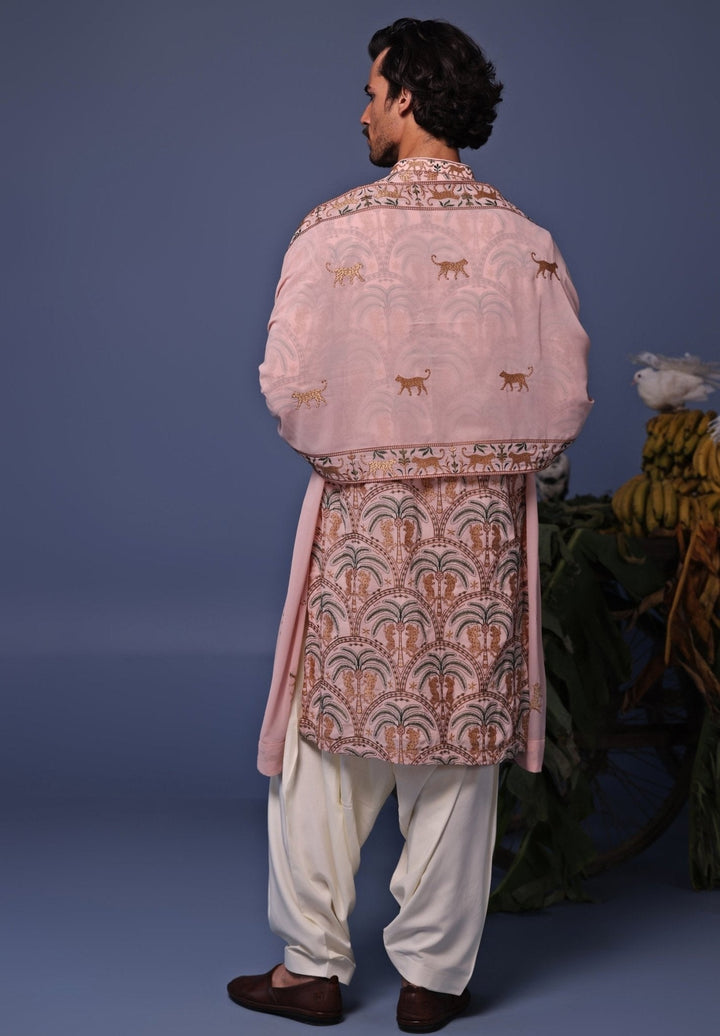 Pastel Pink Embroidered Georgette Kurta Patiala Set Kalpraag - Fabilicious Fashion