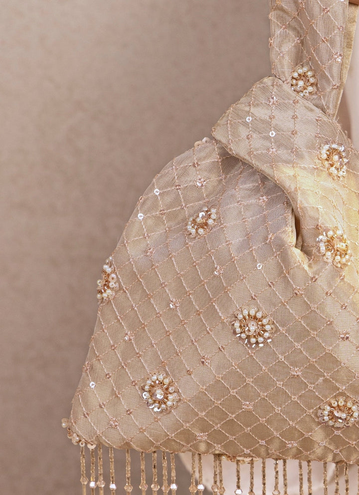 Amyra Pastel Pink Embroidered Knot BagFabilicious Fashion