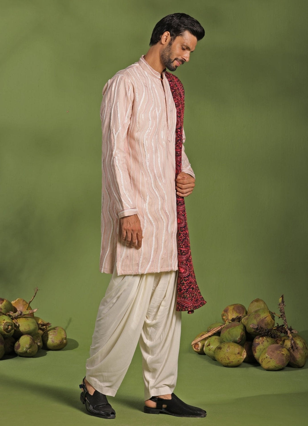 Pastel Pink Embroidered Kurta Patiala Pant Set With Dupatta Kalpraag - Fabilicious Fashion