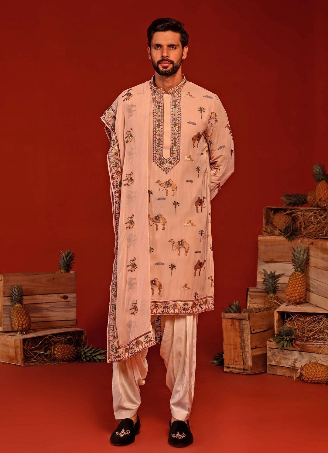 Pastel Pink Embroidered Kurta Patiala Pant Set Kalpraag - Fabilicious Fashion