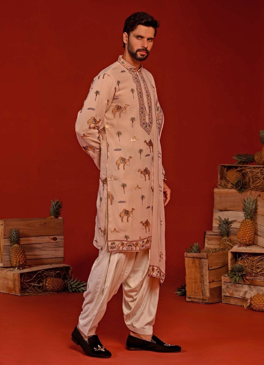 Pastel Pink Embroidered Kurta Patiala Pant Set Kalpraag - Fabilicious Fashion