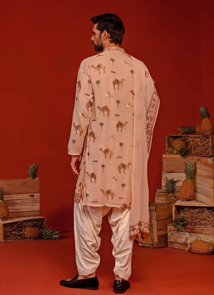 Pastel Pink Embroidered Kurta Patiala Pant Set Kalpraag - Fabilicious Fashion
