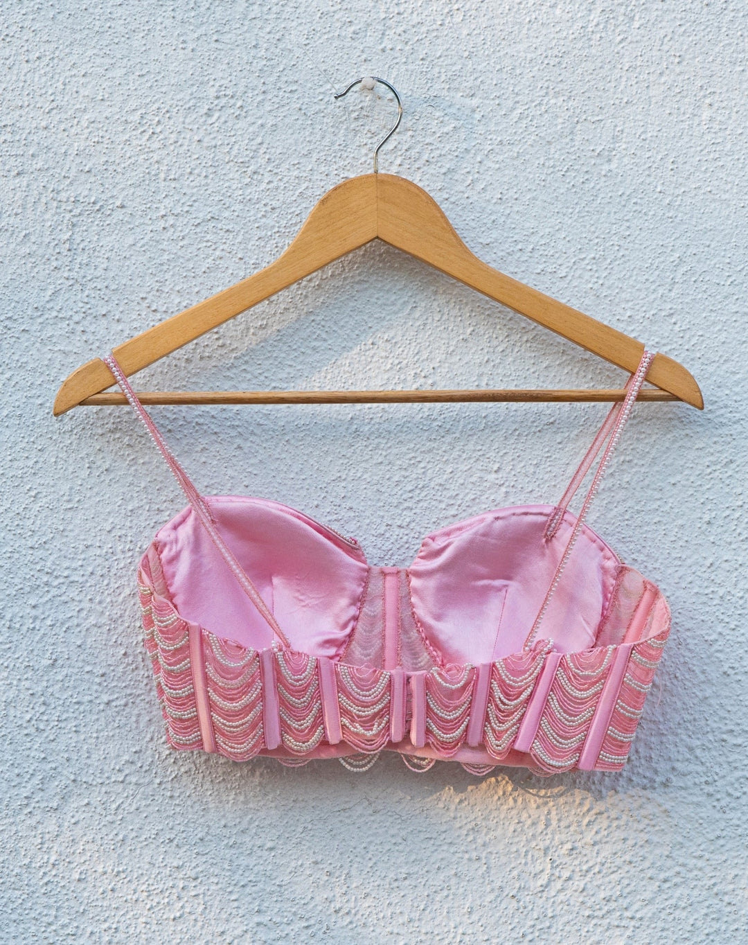 Pastel Pink Georgette Sharara With Pearl Blouse Anisha Shetty - Fabilicious Fashion