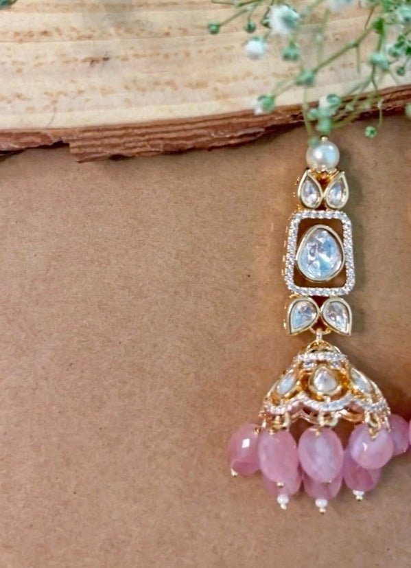 Naymee Pastel Pink Kundan JhumkaFabilicious Fashion
