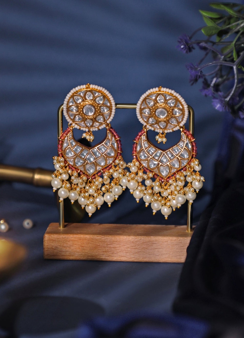 Riana Jewellery Pastel Pink Matte Gold Drop EarringsFabilicious Fashion