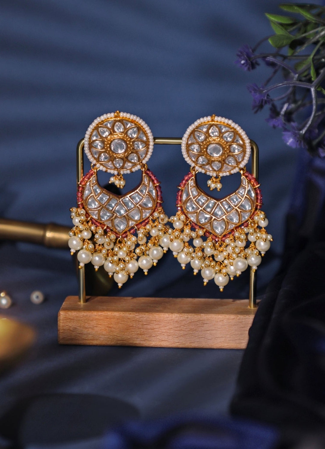 Riana Jewellery Pastel Pink Matte Gold Drop EarringsFabilicious Fashion