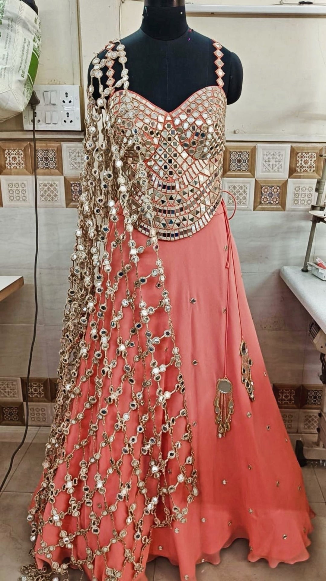 Pastel Pink Organza Lehenga Set with Corset Blouse Anisha Shetty - Fabilicious Fashion