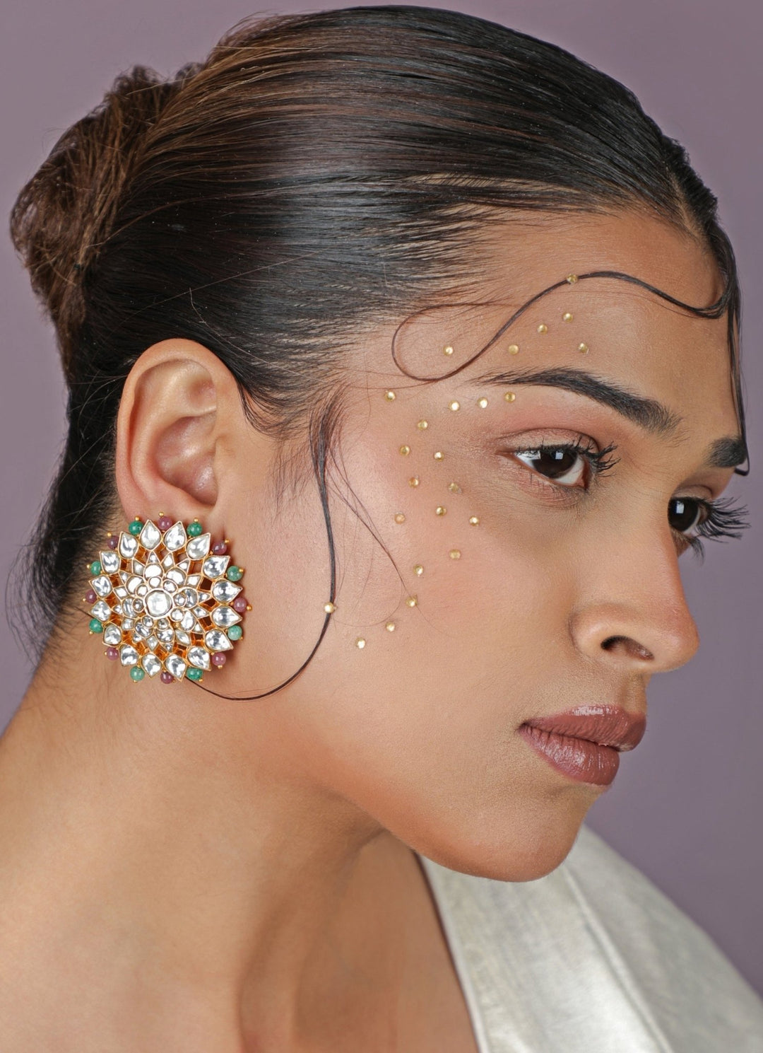 Pastel Pink &amp; Sea Green Matte Gold Stud Earrings Riana Jewellery - Fabilicious Fashion