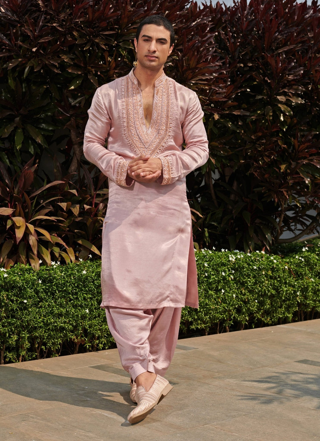 Pastel Pink Silk Kurta Salwar Set Jigar and Nikita - Fabilicious Fashion