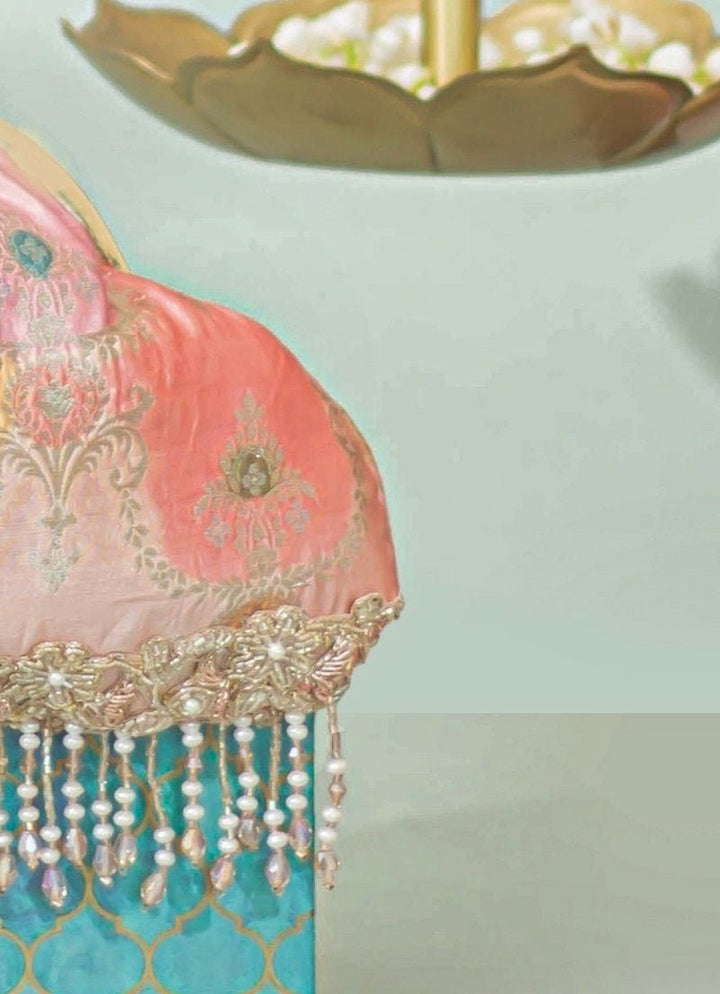 Peach Banarasi Silk Vintage Purse Amyra - Fabilicious Fashion