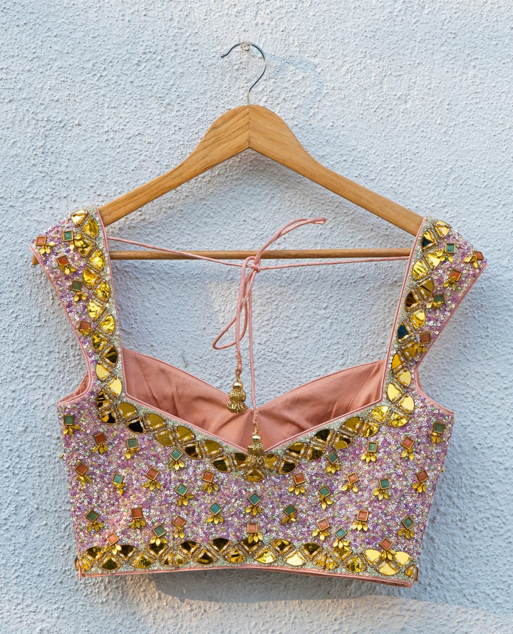 Peach Georgette Sharara With Multicolour Blouse Anisha Shetty - Fabilicious Fashion