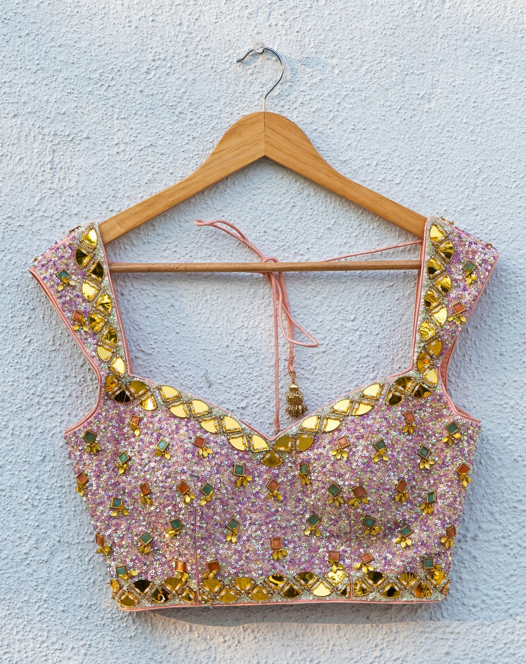 Peach Georgette Sharara With Multicolour Blouse Anisha Shetty - Fabilicious Fashion