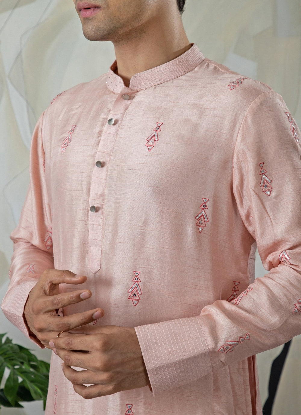 Peach Ombre Silk Kurta Pant Set Smriti - Fabilicious Fashion
