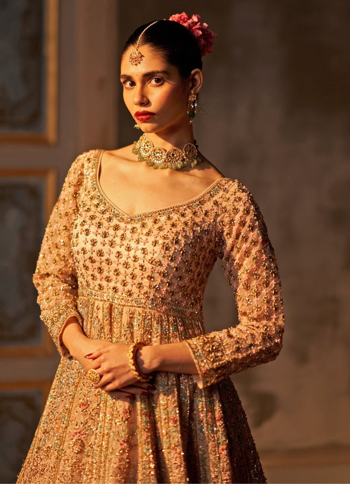 Angad Singh Peach Organza Kurta Lehenga SetFabilicious Fashion