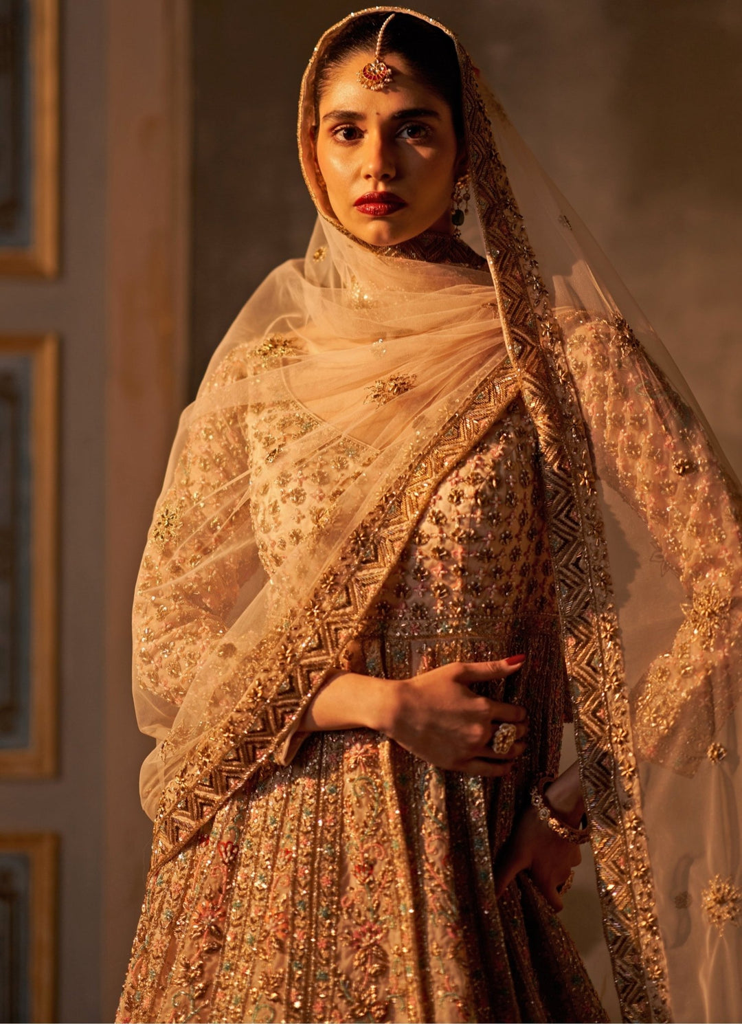 Angad Singh Peach Organza Kurta Lehenga SetFabilicious Fashion