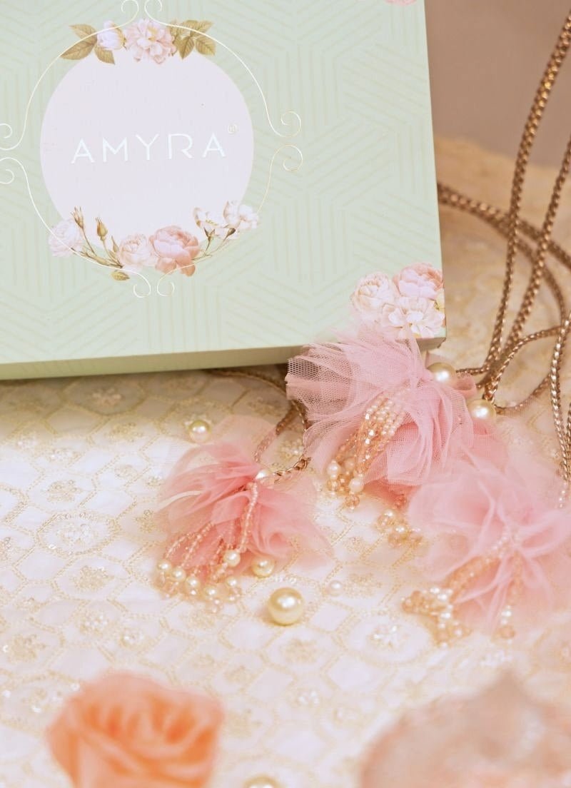 Peach Organza Tissue Potli Amyra - Fabilicious Fashion