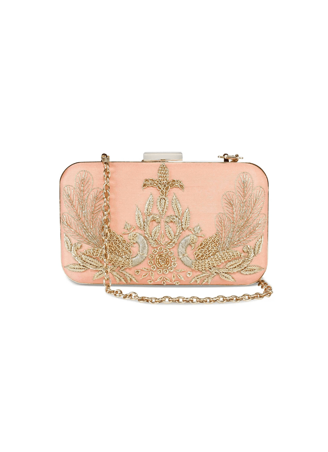Peach Peacock Clutch The Purple Sack - Fabilicious Fashion