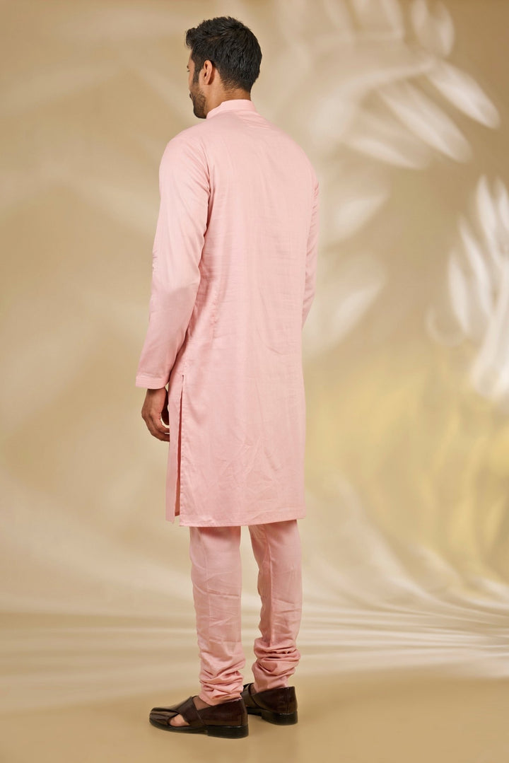 Peach Pink Silk Brocade Bundi Set Manish Nagdeo - Fabilicious Fashion