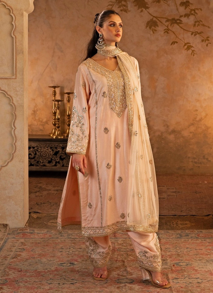 Angad Singh Peach Silk Kurta Pants SetFabilicious Fashion