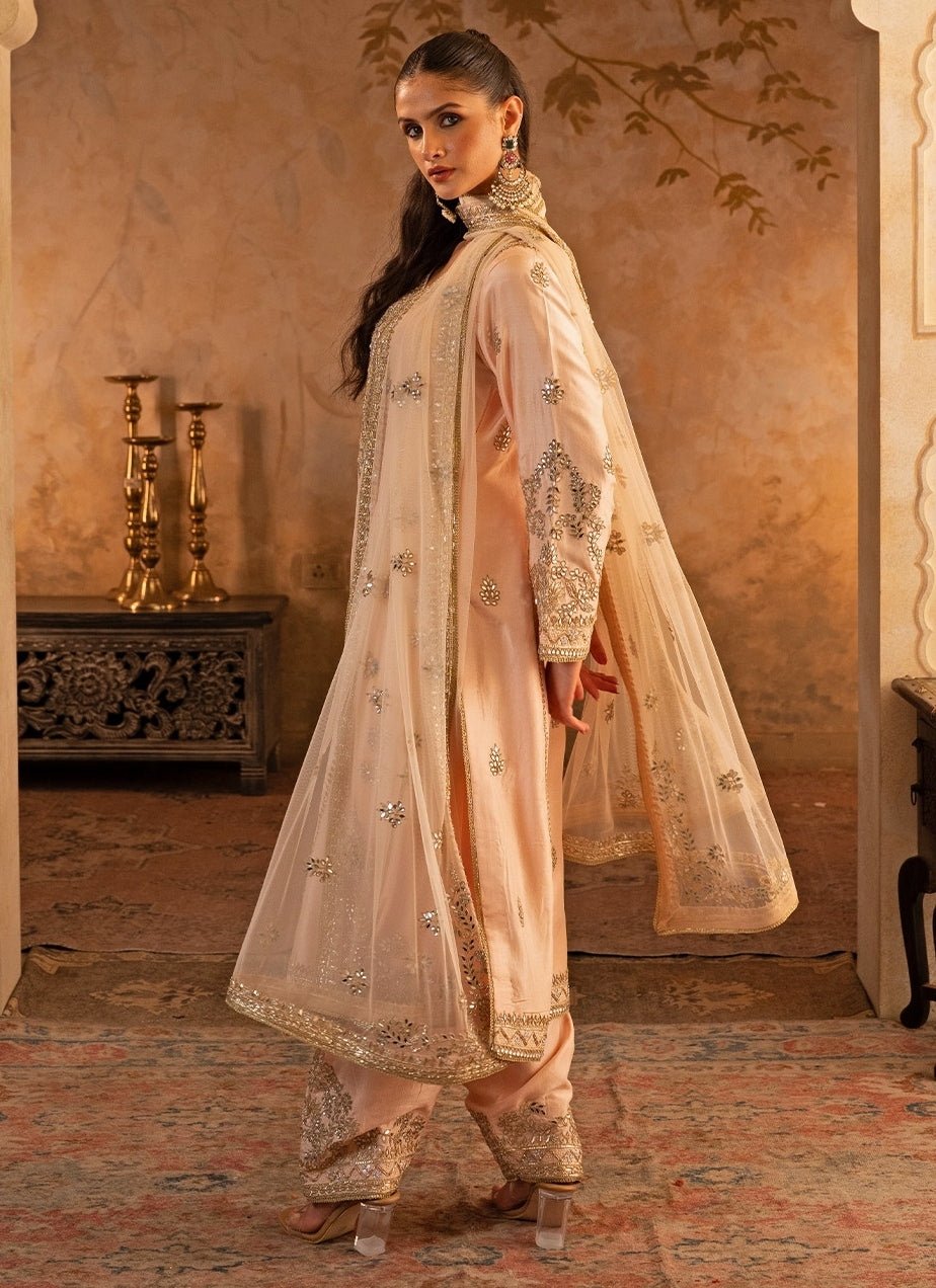 Angad Singh Peach Silk Kurta Pants SetFabilicious Fashion