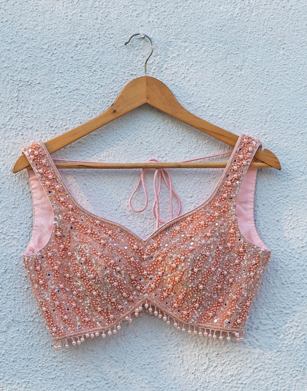 Peach Silk Lehenga With Sequence Blouse Anisha Shetty - Fabilicious Fashion