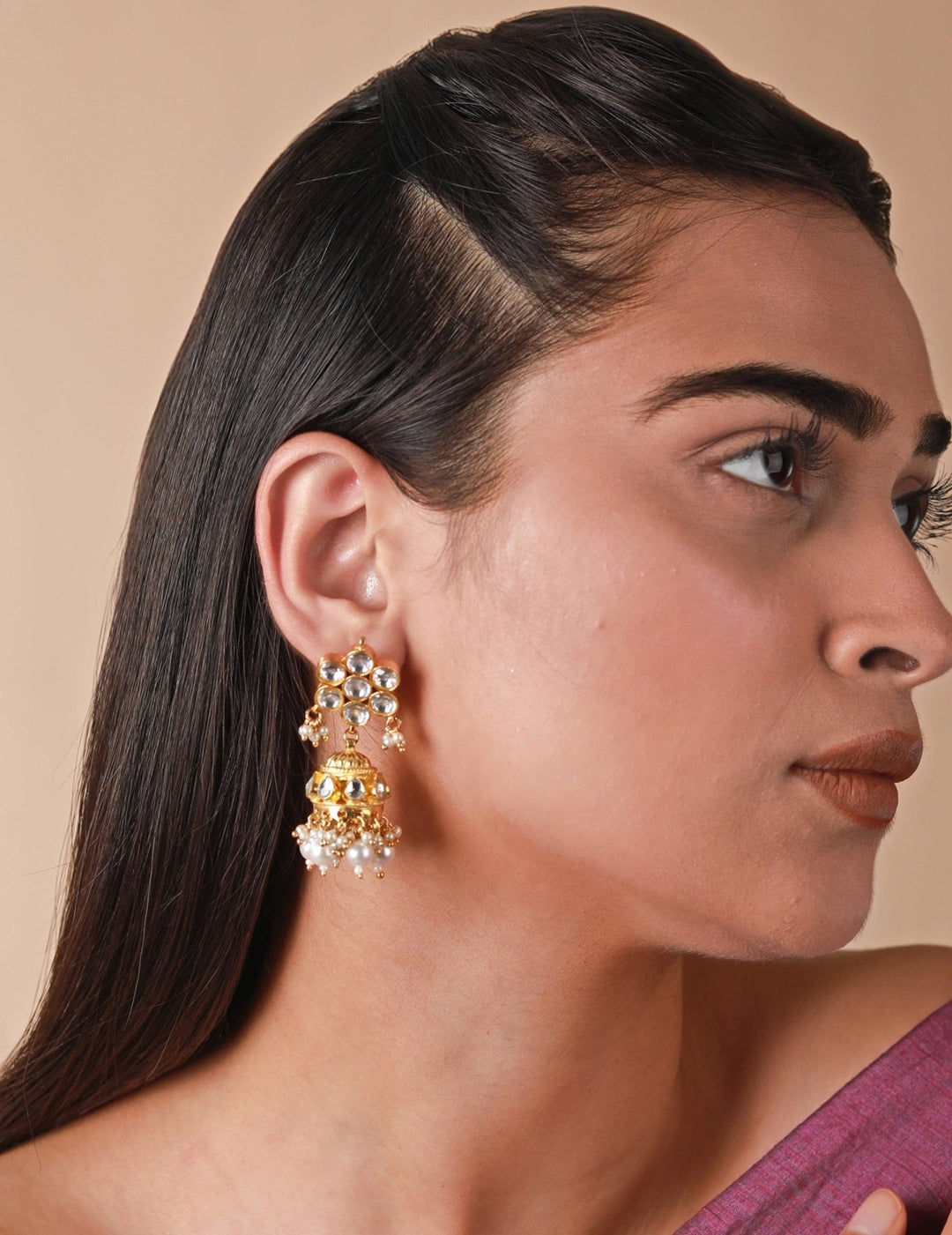 Pearl And Kundan Choker Necklace Set Riana by Shikha Jindal - Fabilicious Fashion
