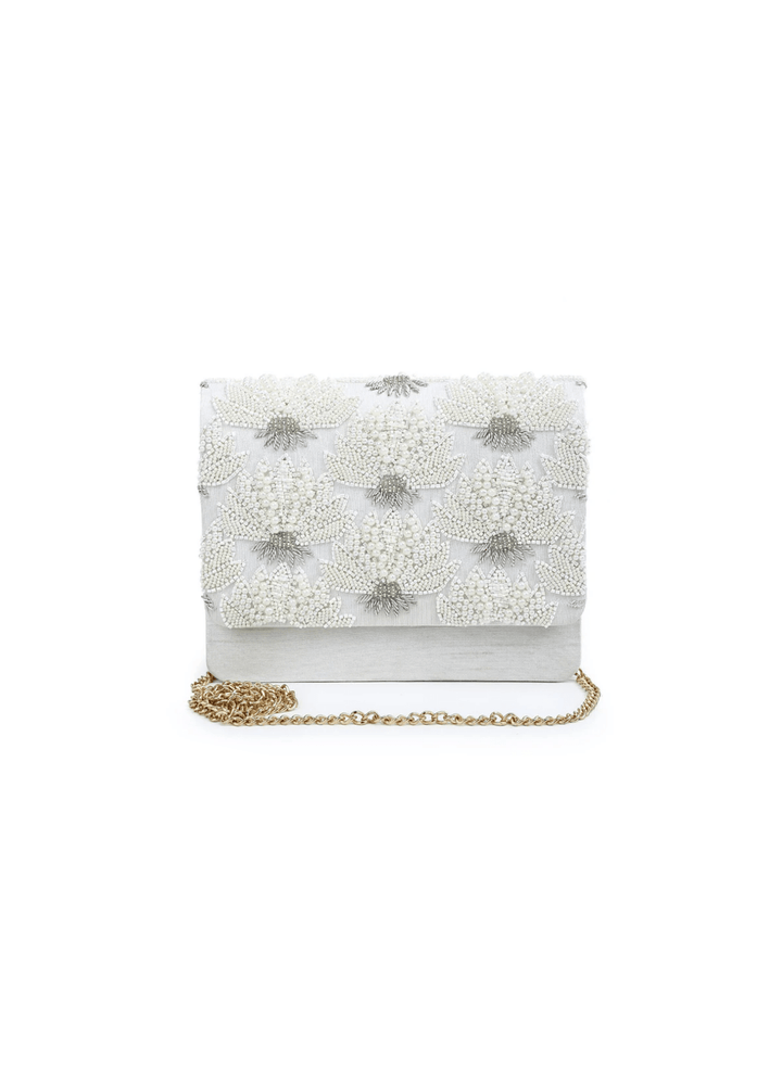 Pearl Flower Clutch The Purple Sack - Fabilicious Fashion