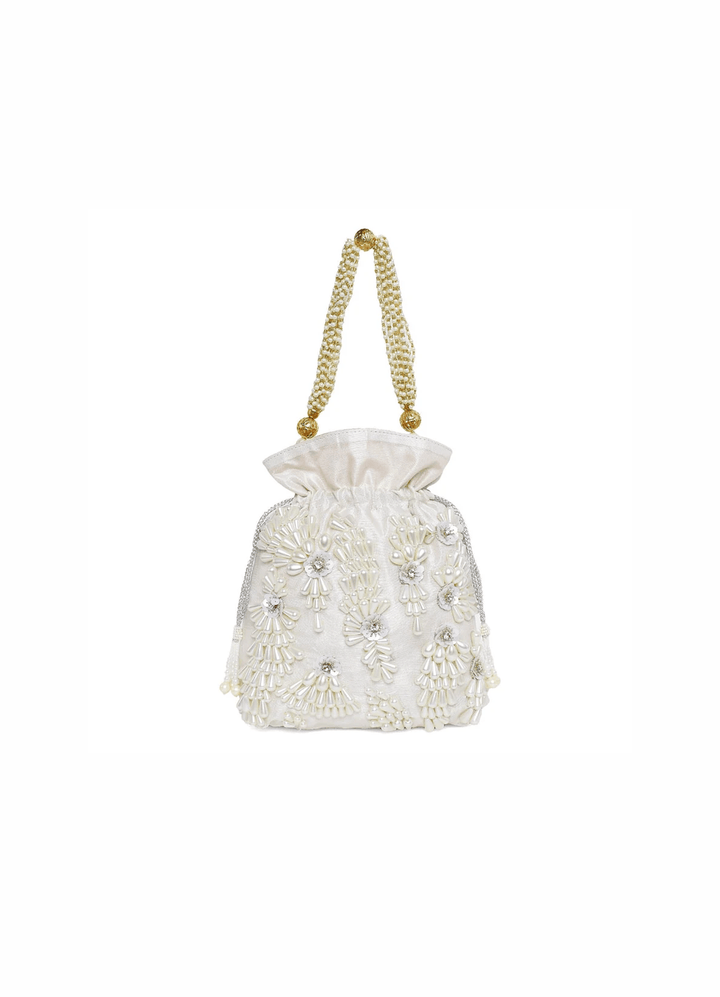 Pearl Flower Potli The Purple Sack - Fabilicious Fashion