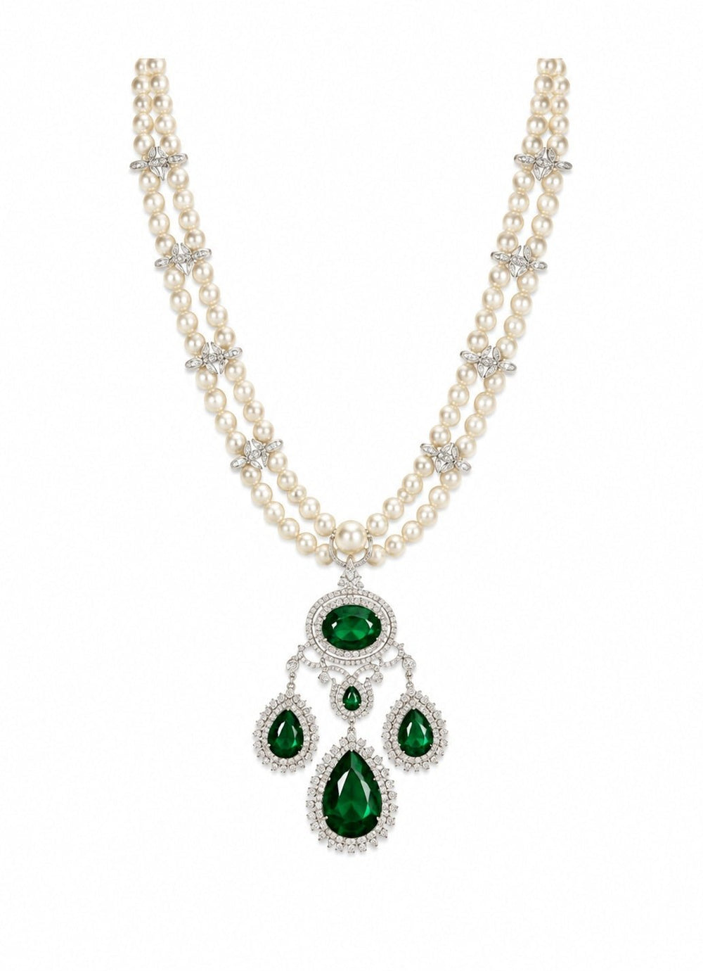 Vivinia By Vidhi Mehra Pearl Green Stone Pendant NecklaceFabilicious Fashion