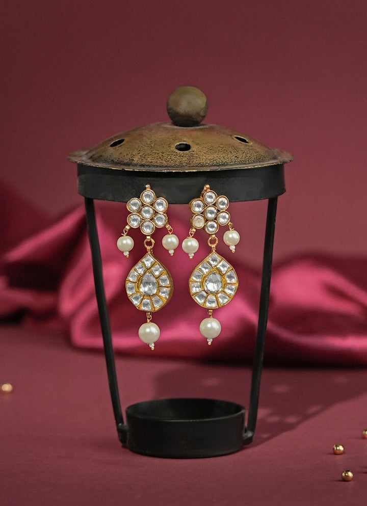 Riana Jewellery Pearl Matte Gold EarringsFabilicious Fashion