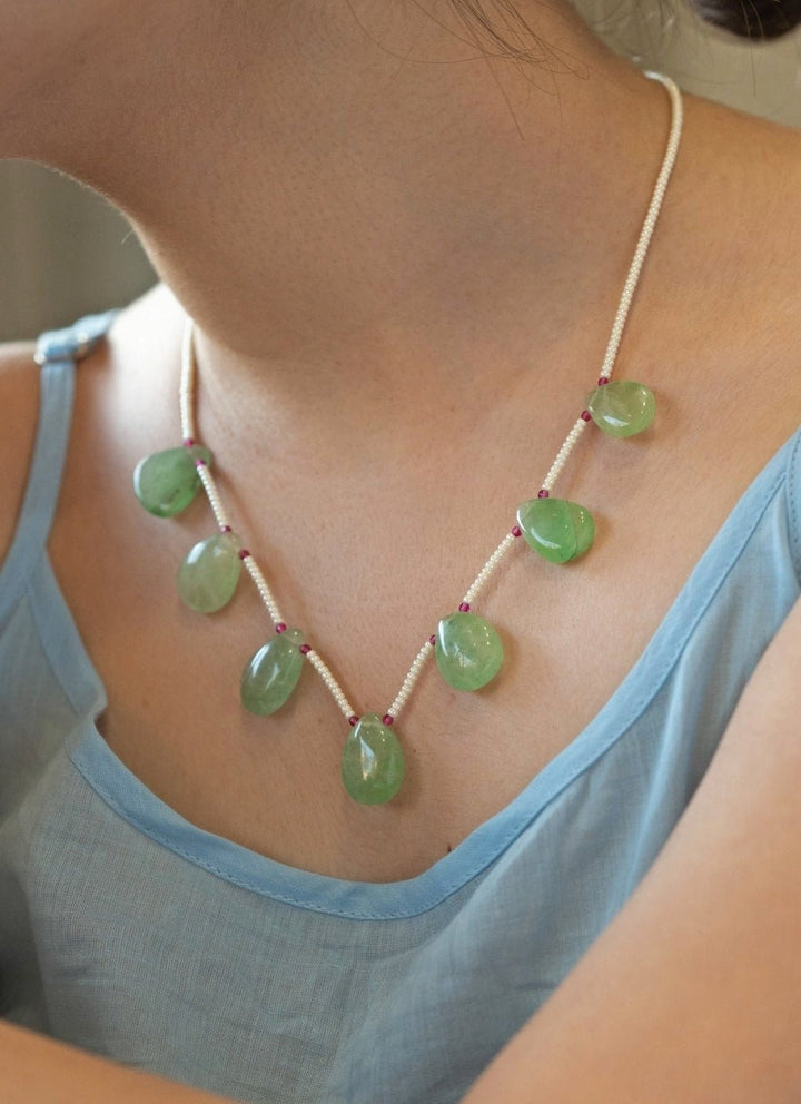 Do Taara Pearl Mint Green NecklaceFabilicious Fashion