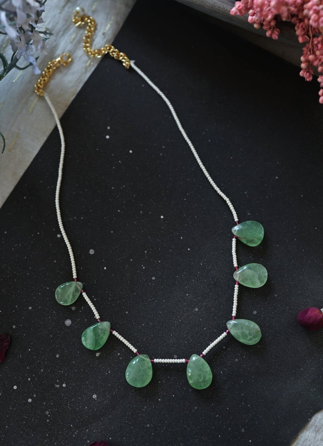 Do Taara Pearl Mint Green NecklaceFabilicious Fashion
