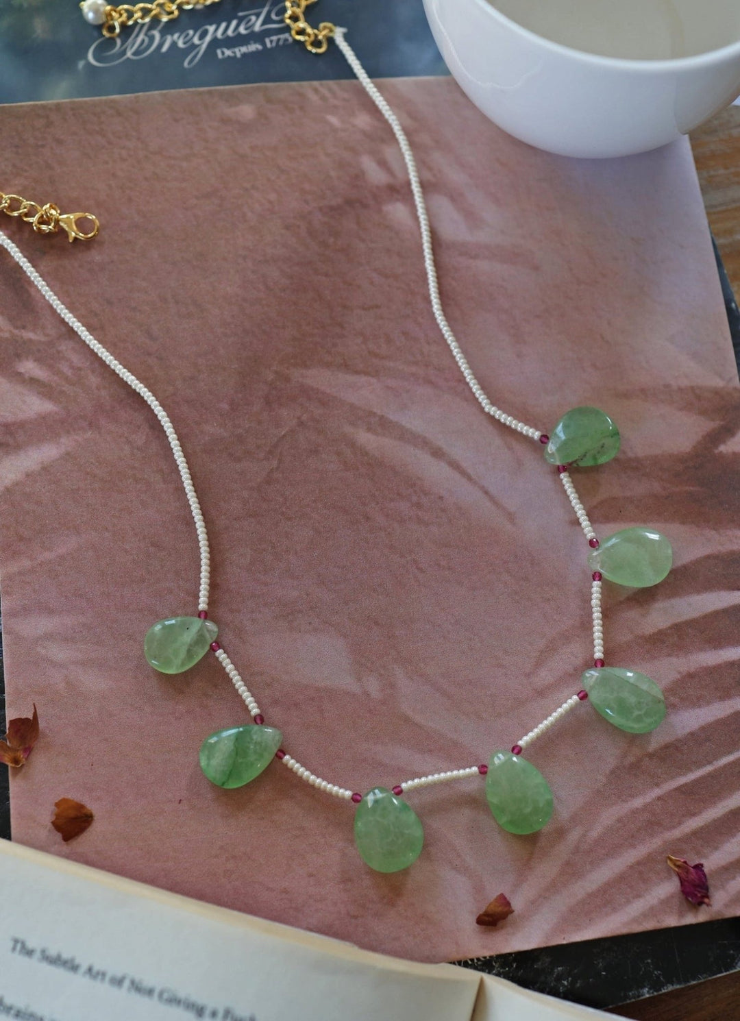 Do Taara Pearl Mint Green NecklaceFabilicious Fashion