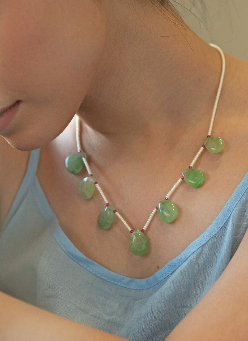 Do Taara Pearl Mint Green NecklaceFabilicious Fashion