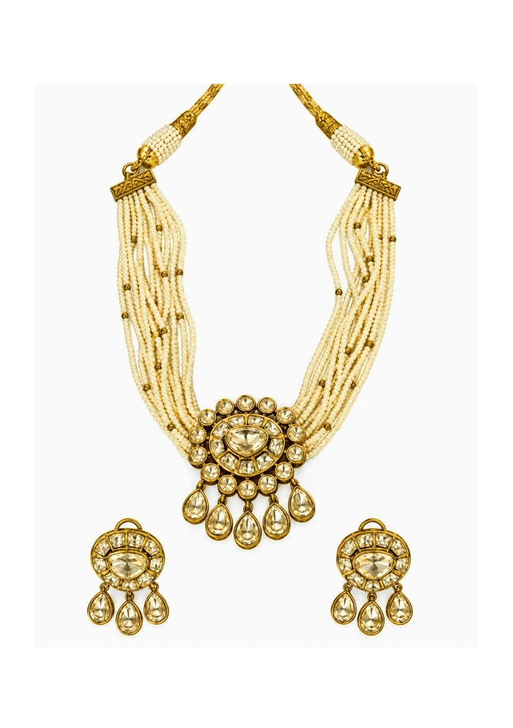 Vivinia By Vidhi Mehra Pearl Moissanite Polki Choker SetFabilicious Fashion