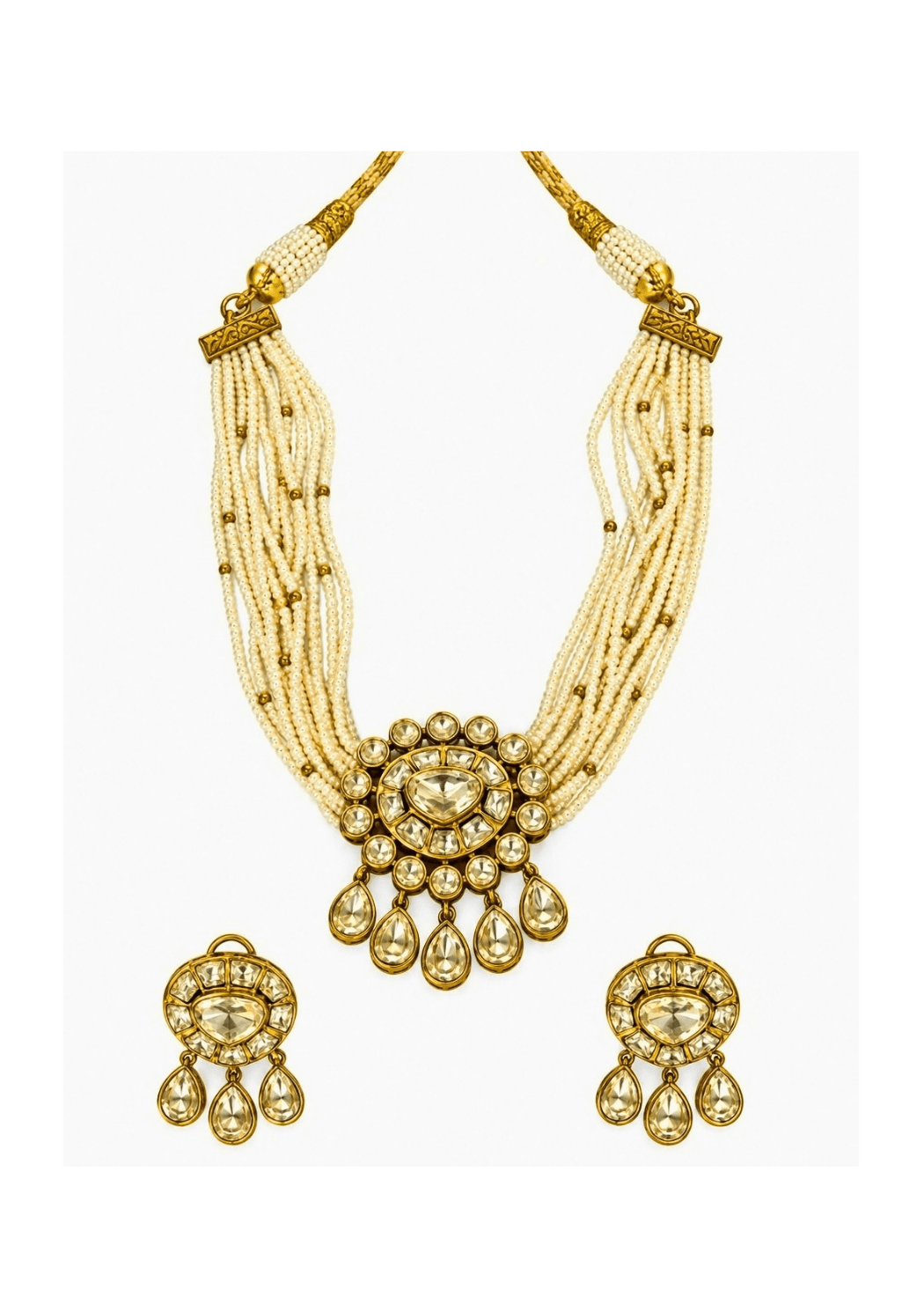 Vivinia By Vidhi Mehra Pearl Moissanite Polki Choker SetFabilicious Fashion
