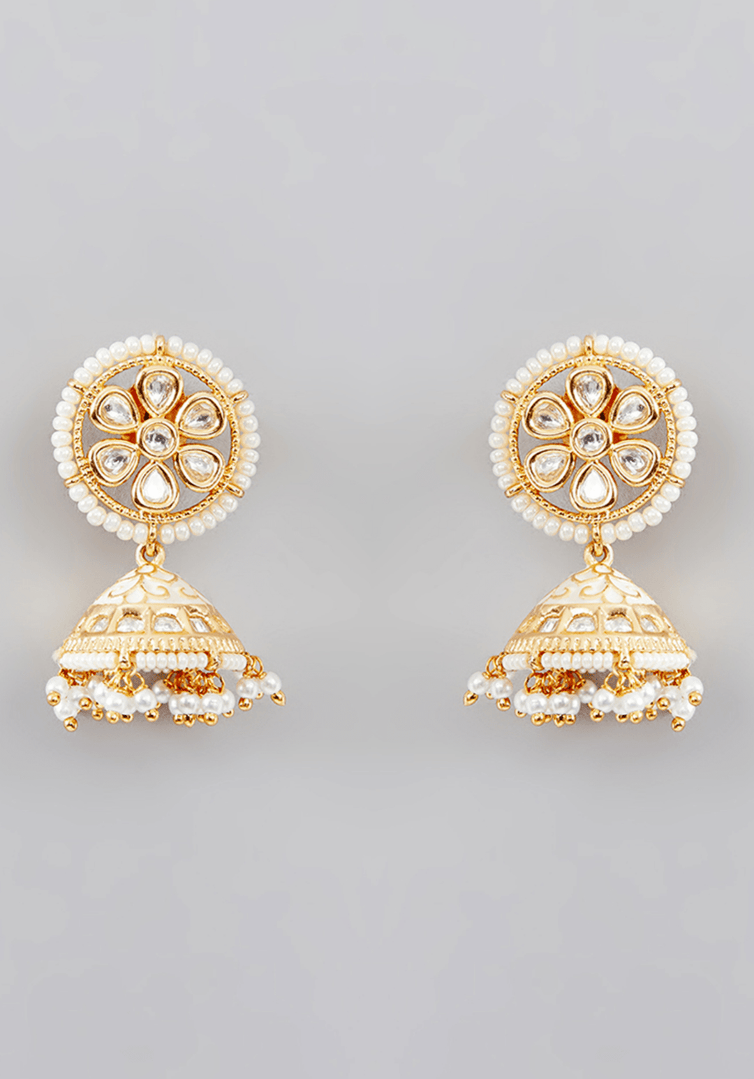 Pearl String Kundan Necklace Set Zevar by Geeta - Fabilicious Fashion