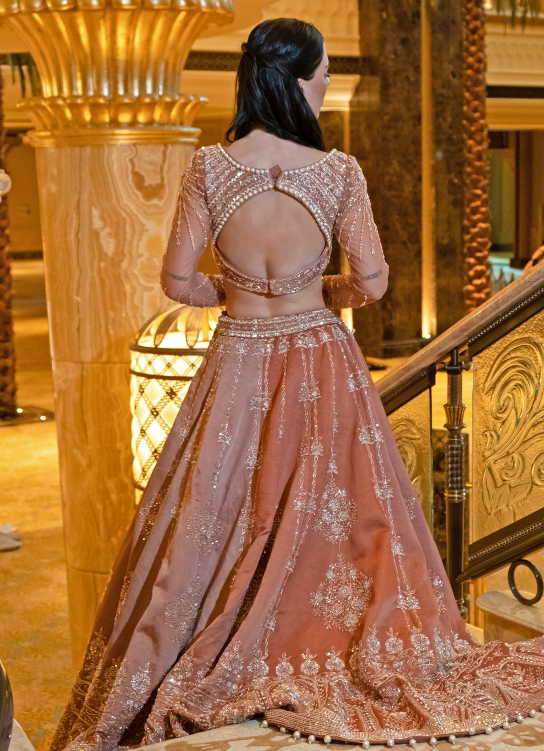 Peru Brown Embroidered Silk Lehenga Set Jigar and Nikita - Fabilicious Fashion