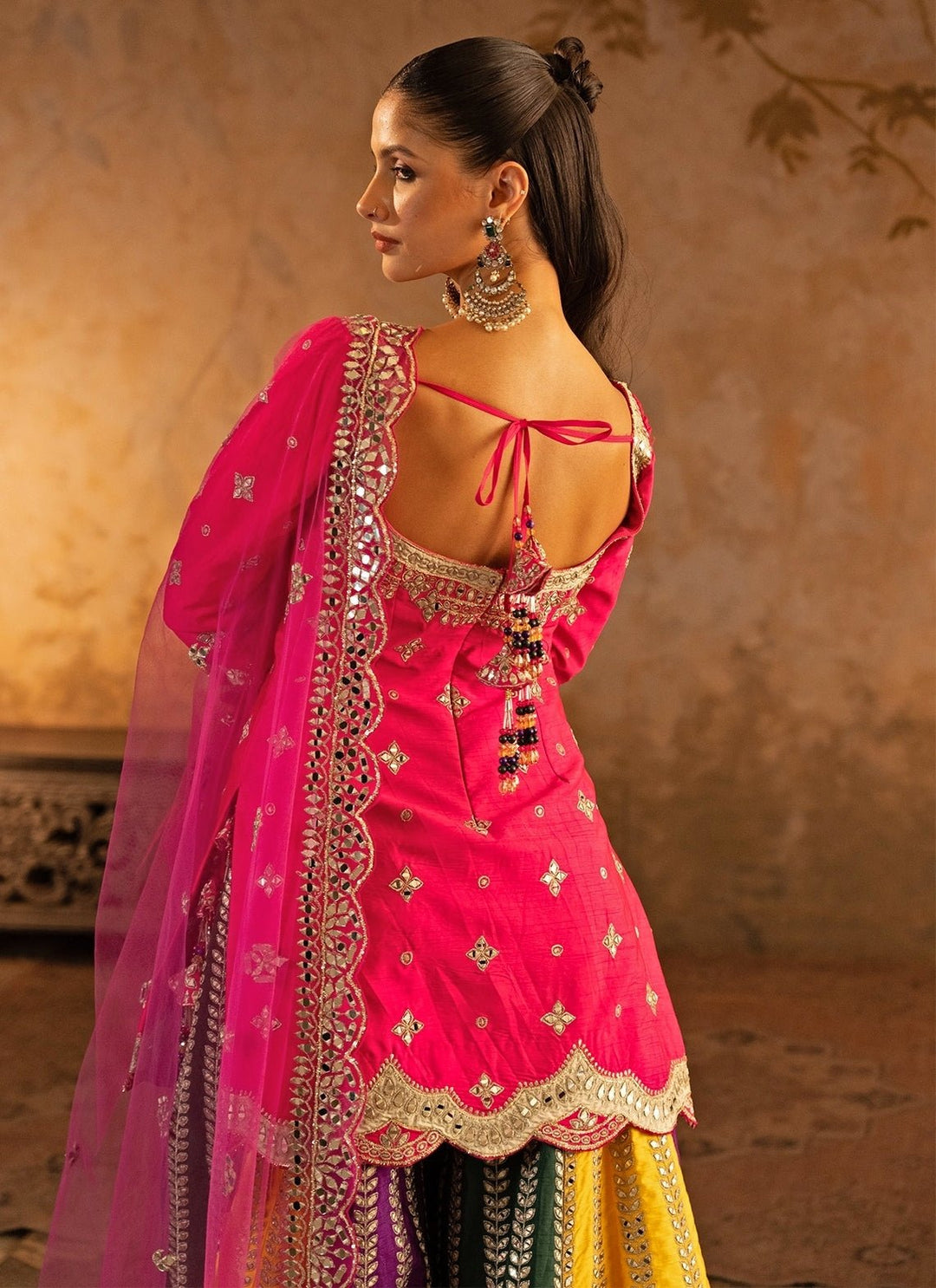 Angad Singh Pink And Multicolor Raw Silk Kurta ShararaFabilicious Fashion