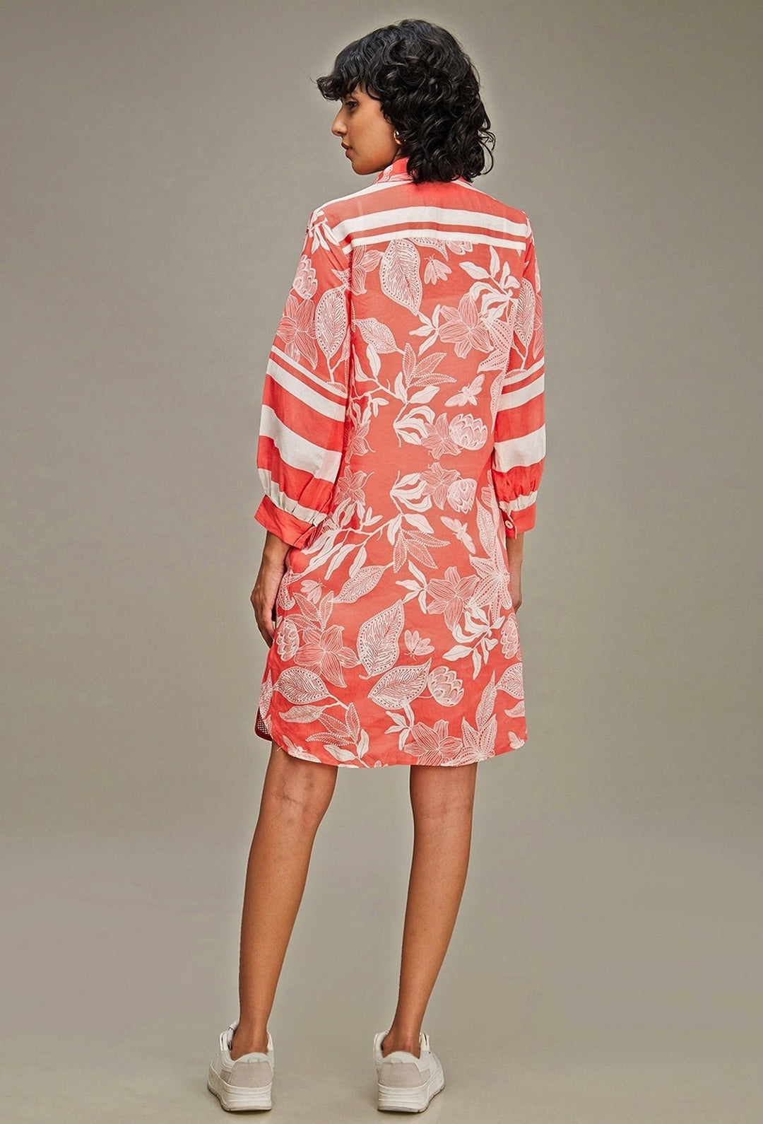 Pink Applique And Floral Embroidery Shirt Dress Soup By Sougat Paul - Fabilicious Fashion