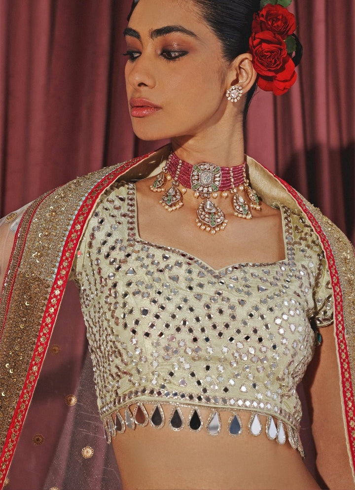 Pink Banarasi Lehenga Set With Cape Twenty Nine - Fabilicious Fashion