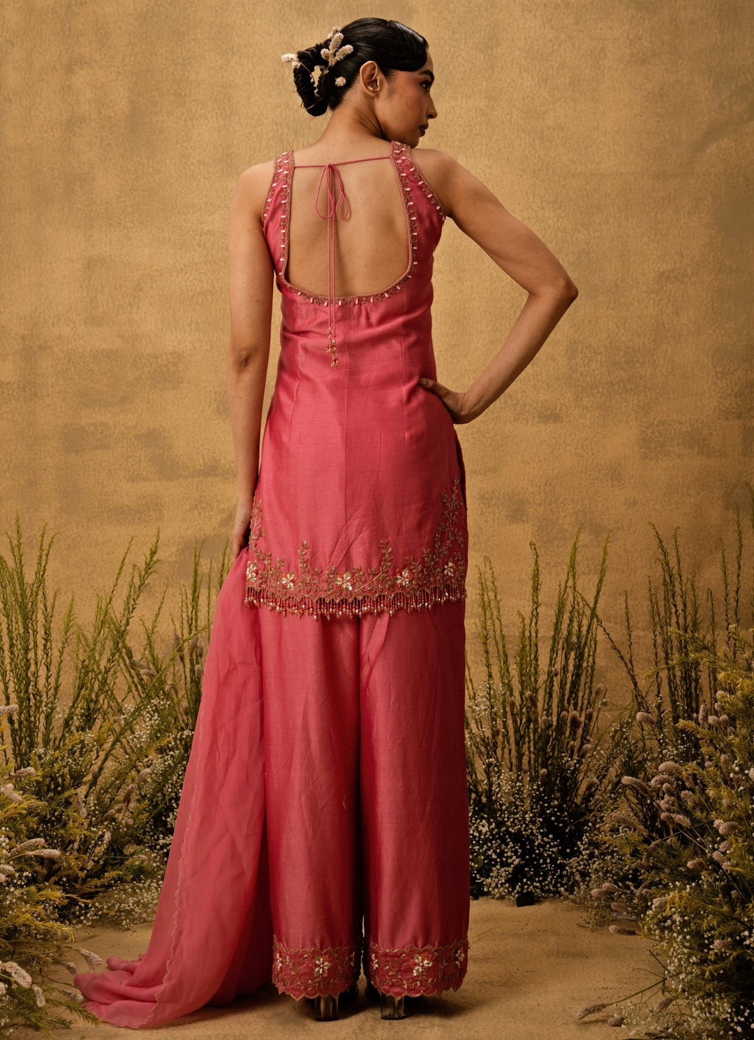 Quench A Thirst Pink Chanderi Silk Kurta SalwarFabilicious Fashion