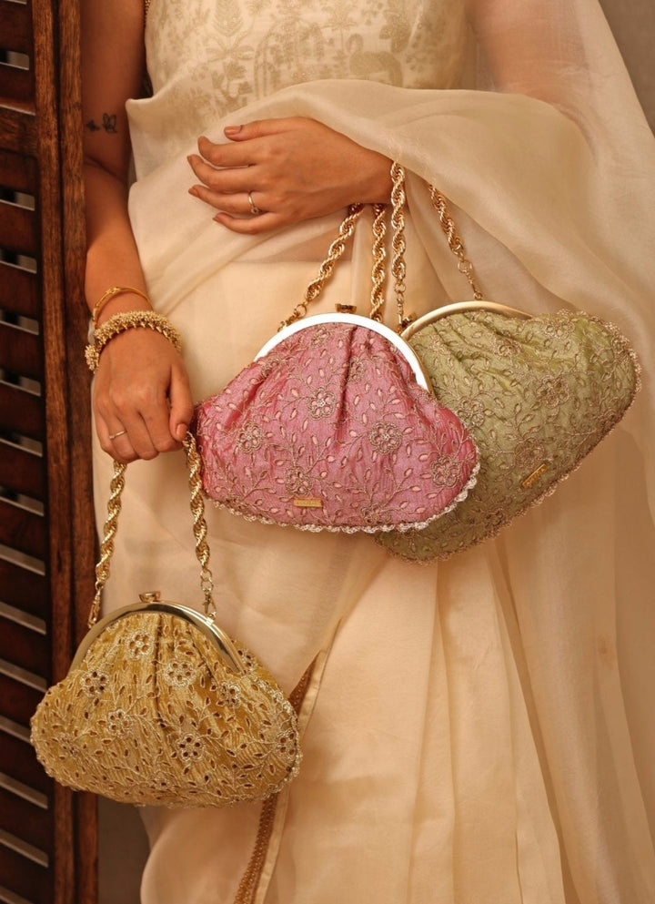 Amyra Pink Cutwork Vintage PurseFabilicious Fashion
