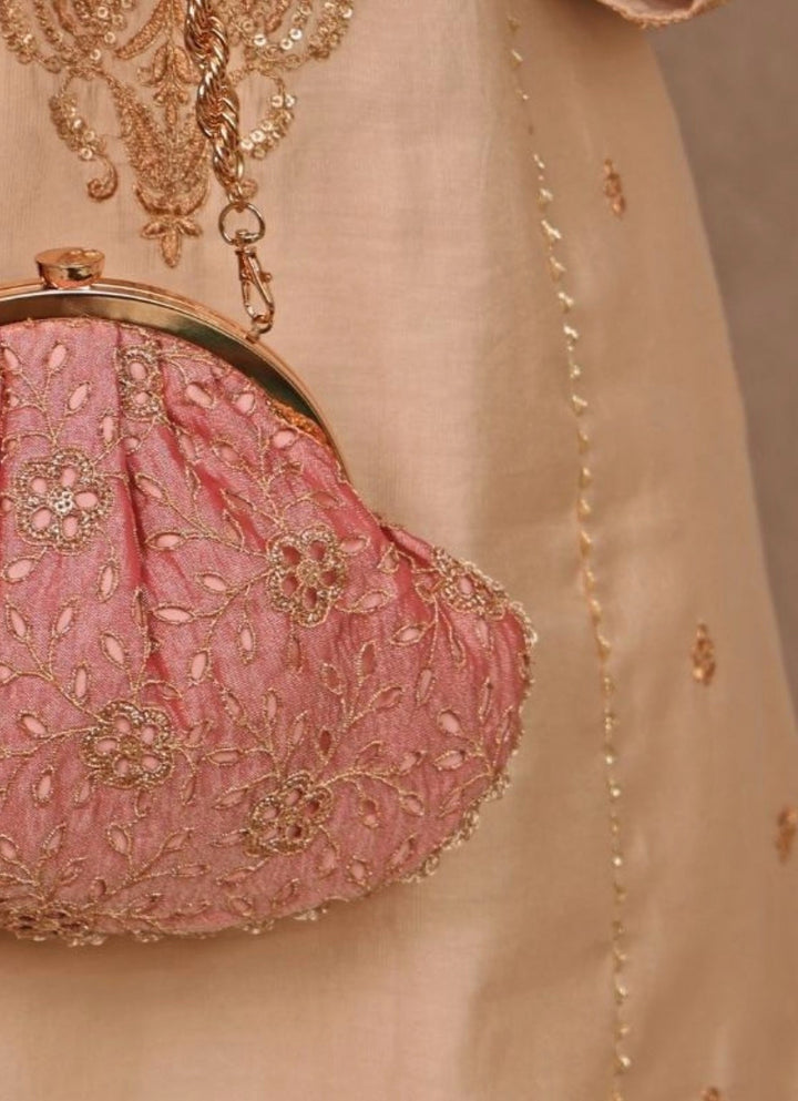 Amyra Pink Cutwork Vintage PurseFabilicious Fashion