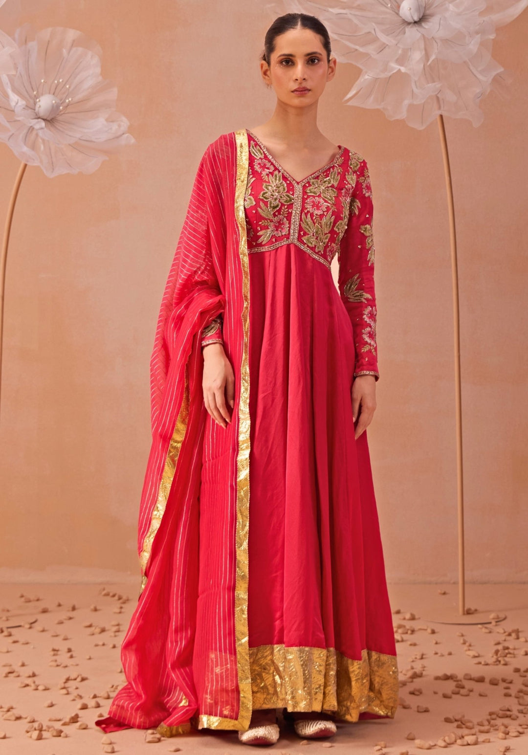 Pink Embellished Anarkali Gown Parul Gandhi - Fabilicious Fashion